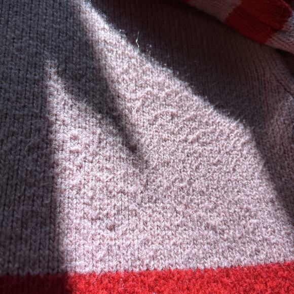 Ann Taylor Wool Blend Turtleneck Sweater Womens Colorblock Pink Red XXL - Picture 8 of 8